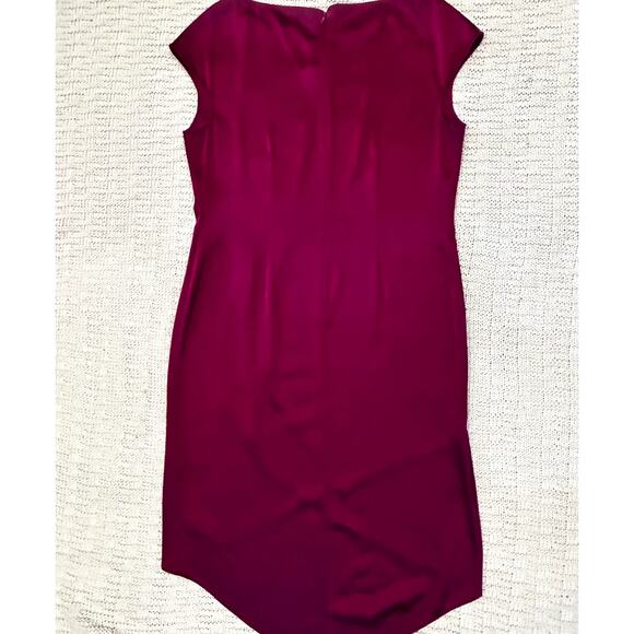 St John Liquid Satin Cap Sleeve Cocktail Dress Boysenberry 10 - Picture 2 of 10